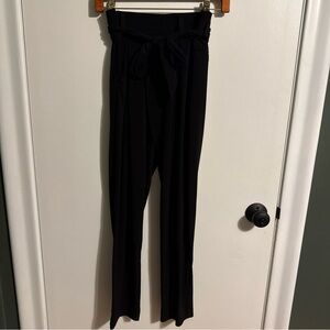 Express Women’s High Waisted Belted Paper Bag Black Ankle Pants Size XS